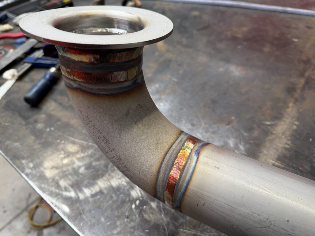 TIG welded stainless steel process pipework with flange connection