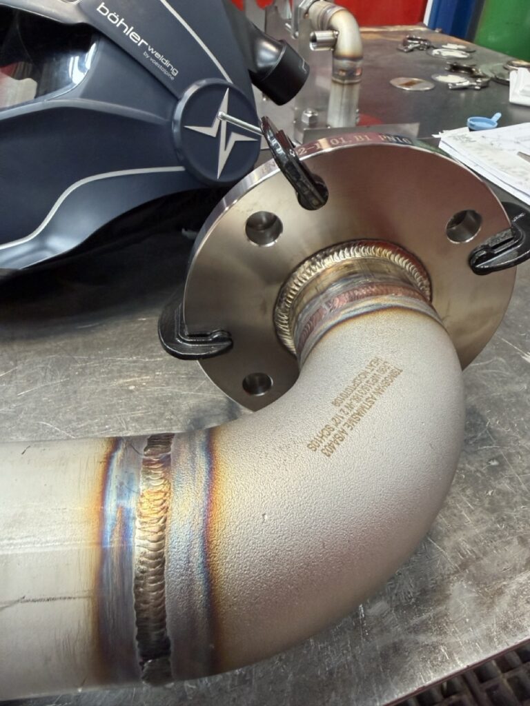 Fabricated 316L stainless steel pipework with TIG welded fittings
